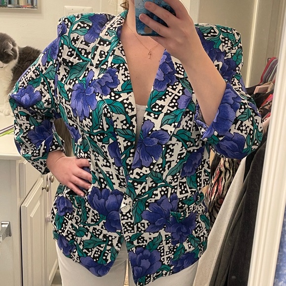 Gorgeous long vintage Blazer, size 14 - Picture 2 of 12